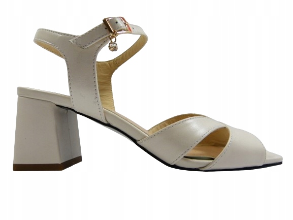 Ecri perla sandály elegantní stabilní na svatba kožené stabilní Sala 38