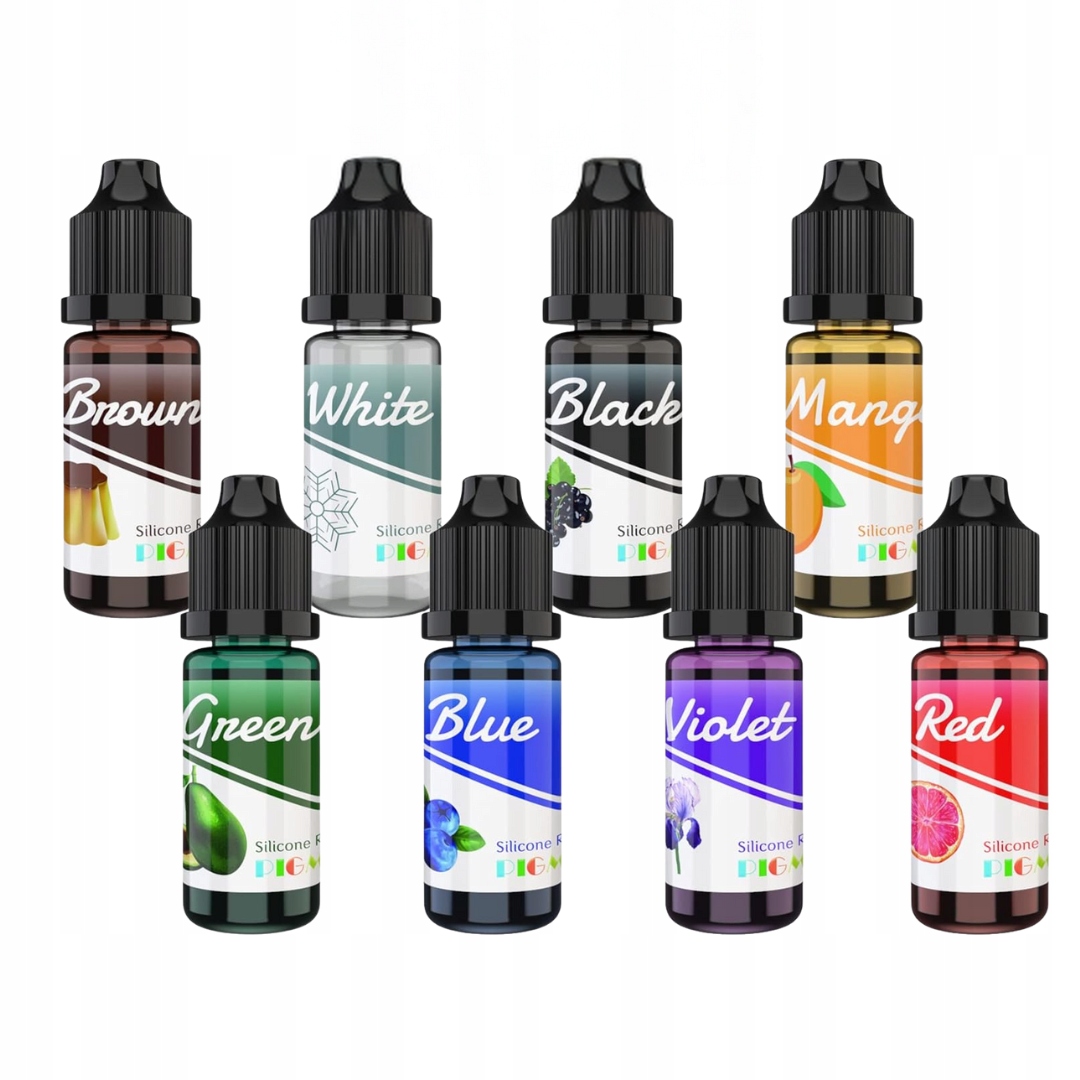8 ks Tekutý Silikonový Pigment|barvivo Pro Tvorbu Forem A Odlévání 10ML