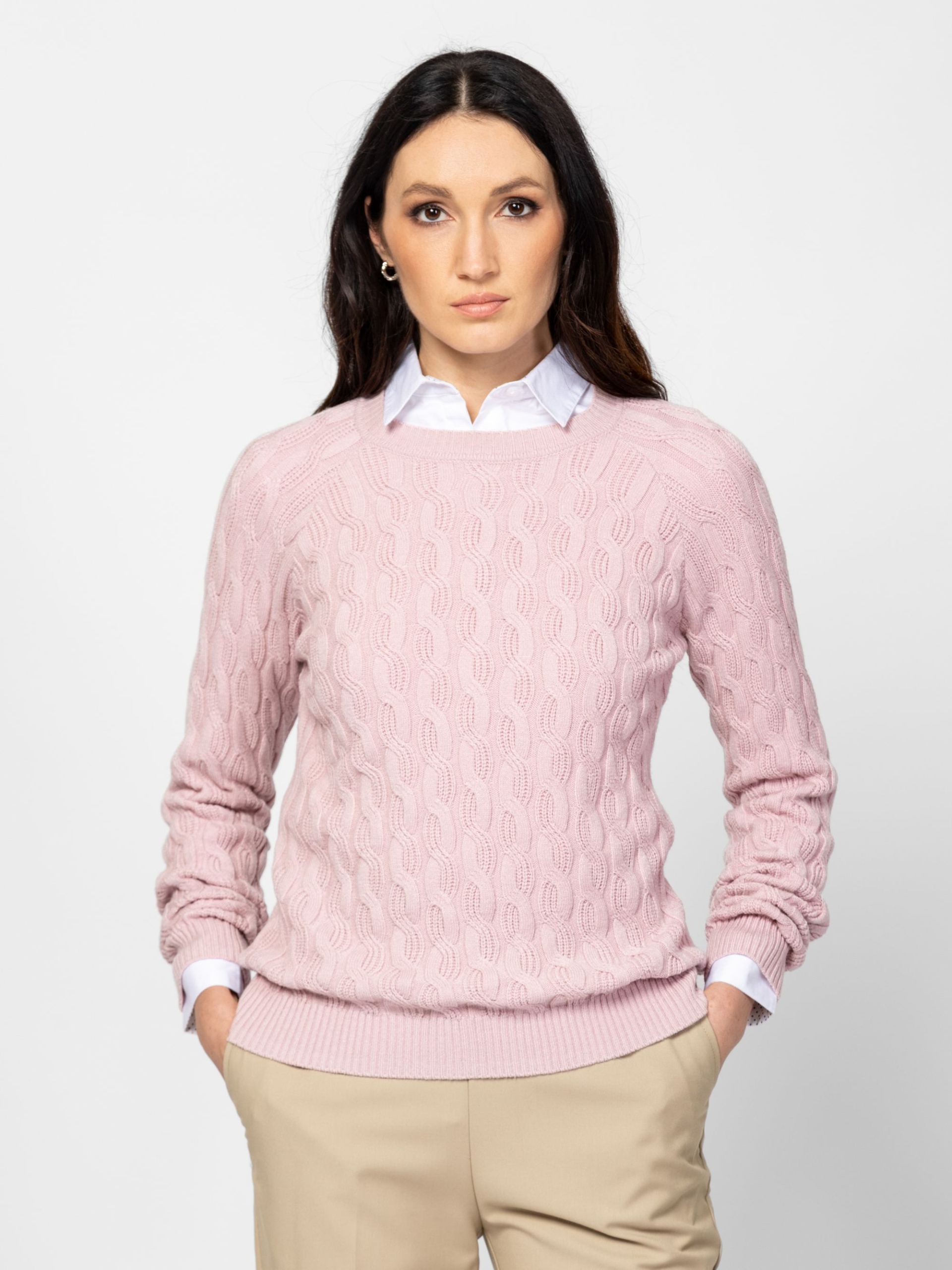 Heavy Tools Dámský Svetr Kardigan Hava Powder Bledě Růžový XXL