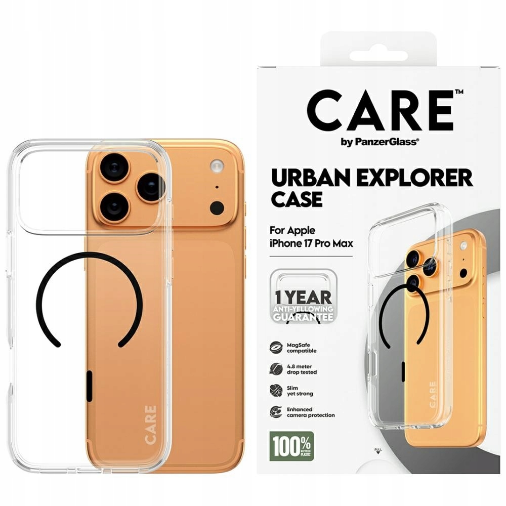 Pouzdro Care by PanzerGlass Flagship Urban Explorer černé MagSafe pro iPhon