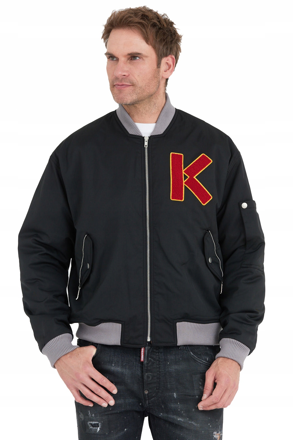 Kenzo Paris Černá bomber bunda Varsity, velikost XXL