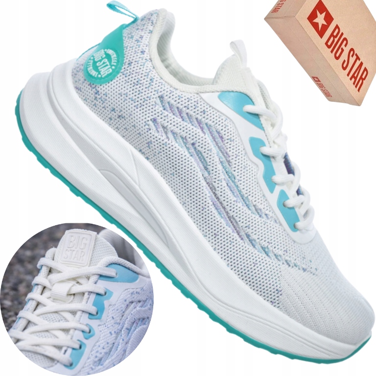 Buty sportowe Big Star RR274524 białe turkusowe sneakersy damskie
