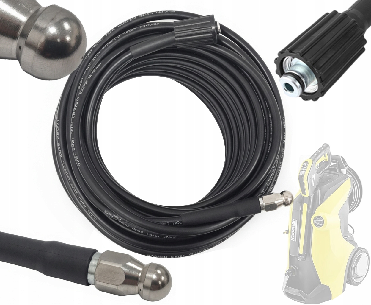 Wąż Do Czyszczenia Kanalizacji Do Karcher K2 K3 K4 K5 K6 K7 20M M22 Hd Hds