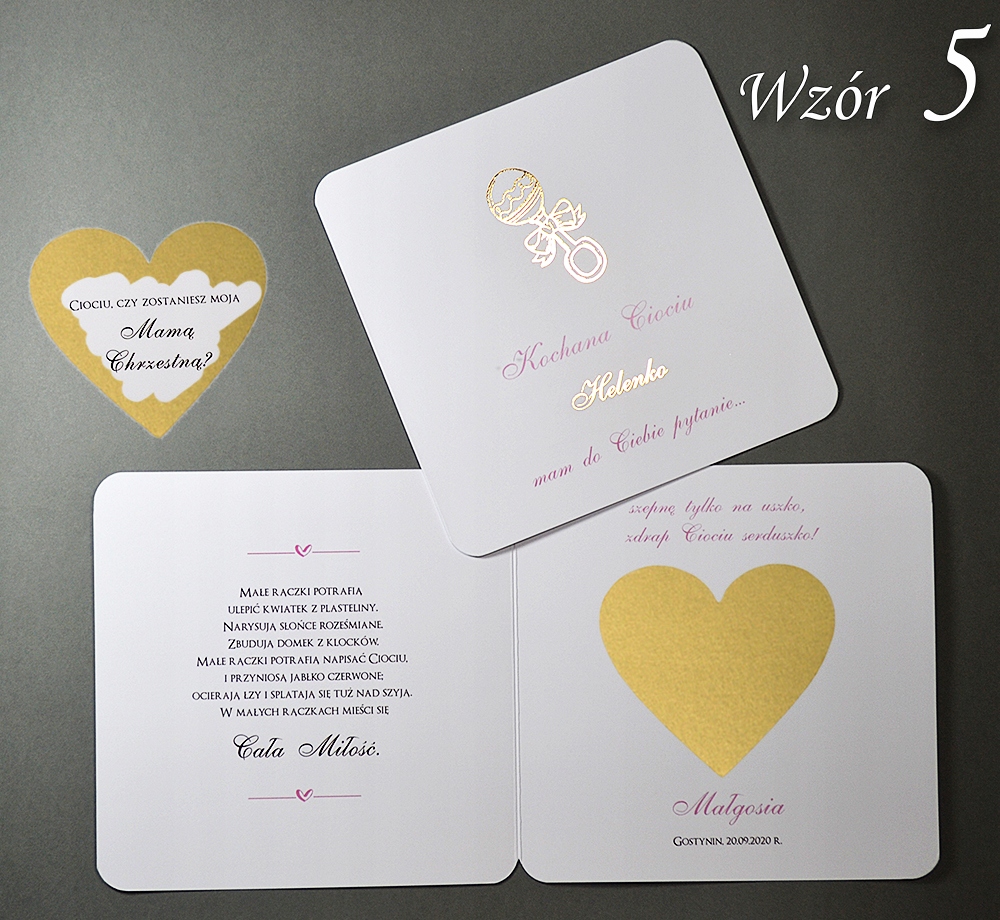 Prośba Pytanie Zdrapka Chrzestnej PERSONALIZOWANA Liczba sztuk 1 szt.