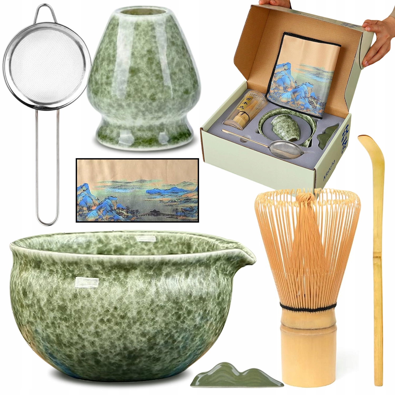 Bambusowych Łyżeczek Do Herbaty Akcesoriów Do Matchy 7-CZĘŚCIOWY Zestaw