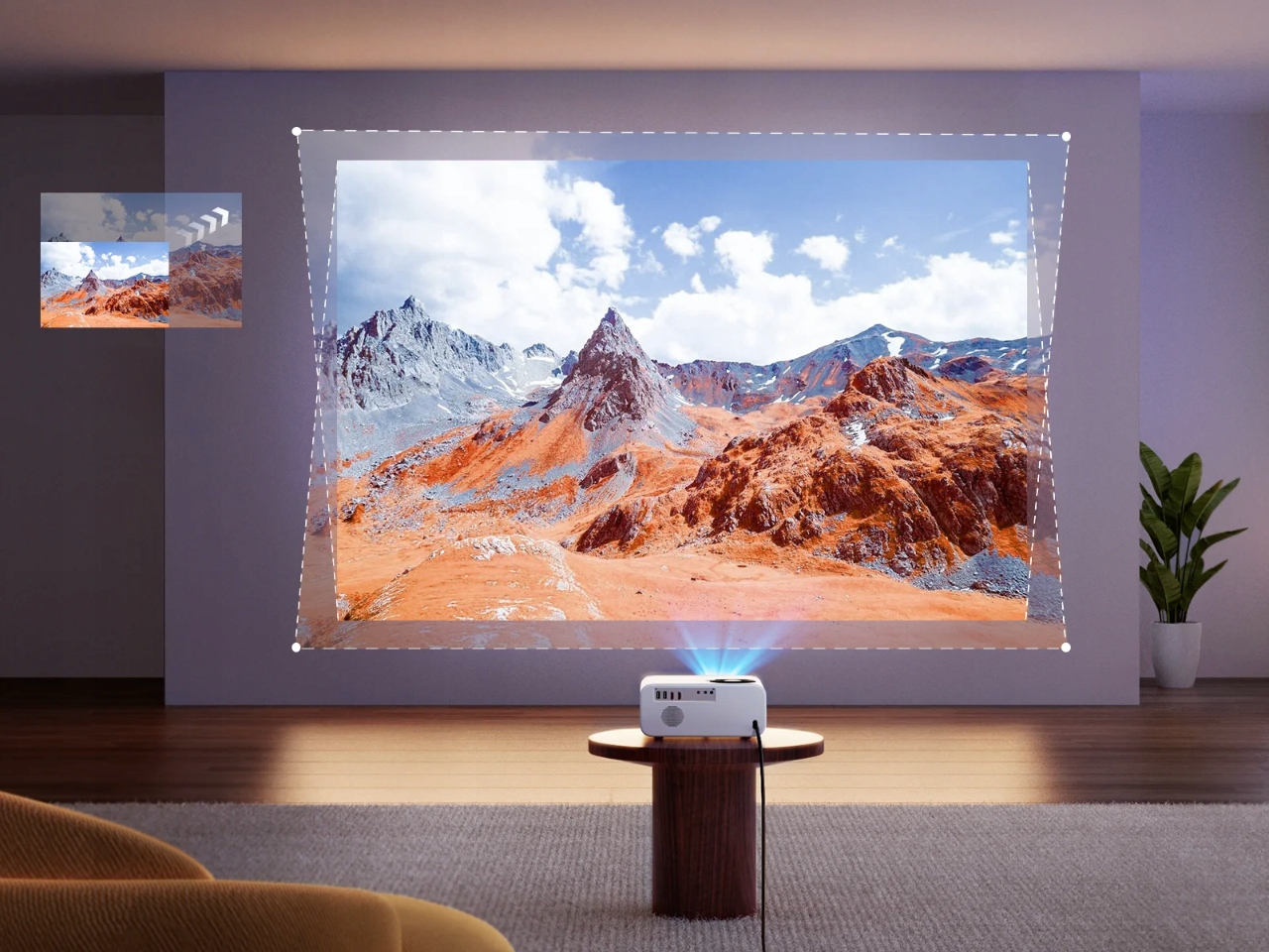 PROJEKTOR Full HD Rzutnik 4k 15000lm 1080p ANDROID TV WiFi Bluetooth STATYW Głośność pracy 40 dB