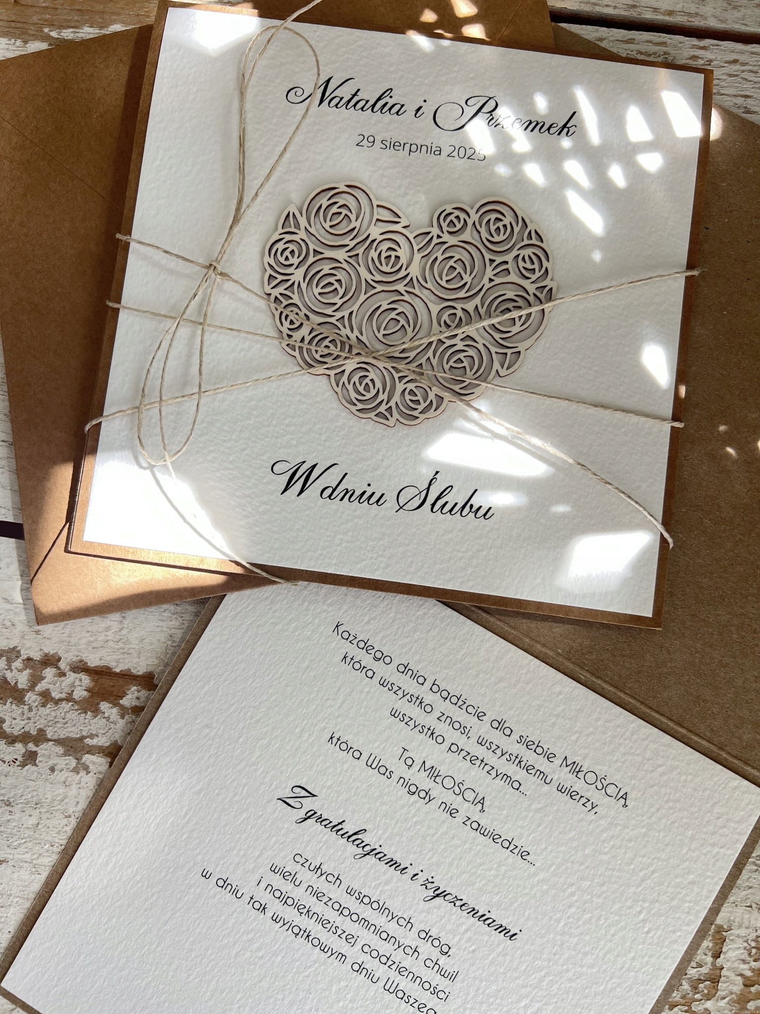 Přání na svatba boho, mladý pár, ručně vyrobený