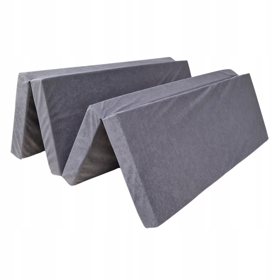 Materac składany rozkładany łóżko dostawka 200 x 90 x 8 cm Szary 1008