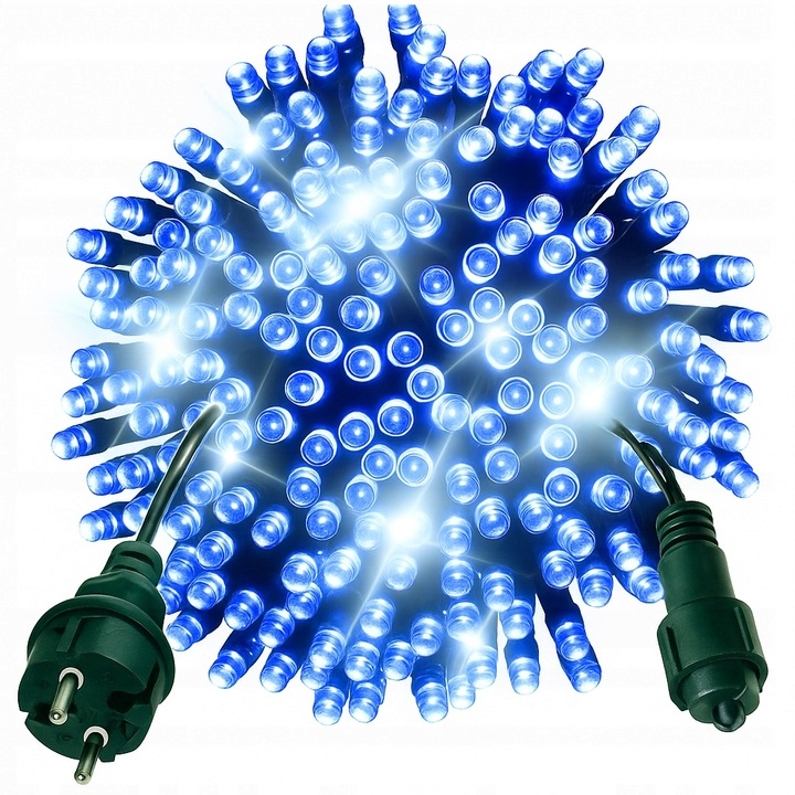 Vánoční Osvětlení Na Stromeček 500 Led Venkovní Pevné Flash Silný Kabel Modré