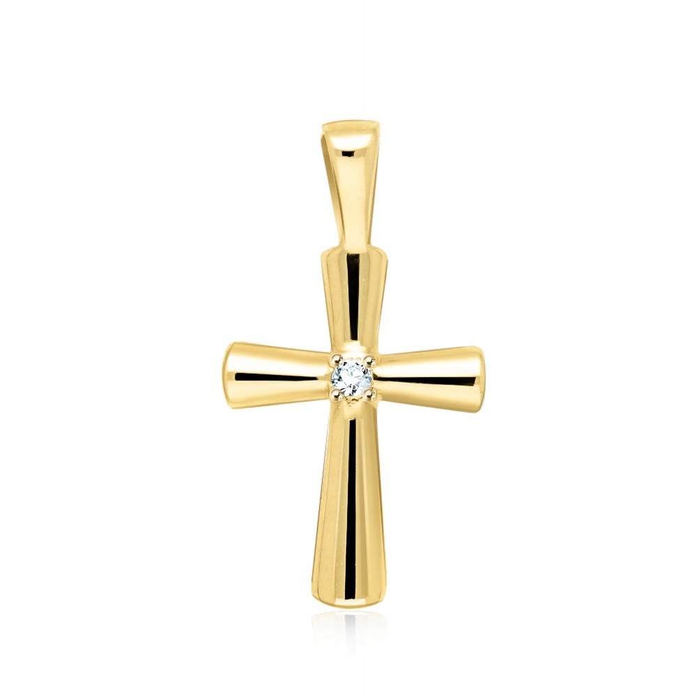 Złota zawieszka z brylantem 0,0145ct Krzyżyk
