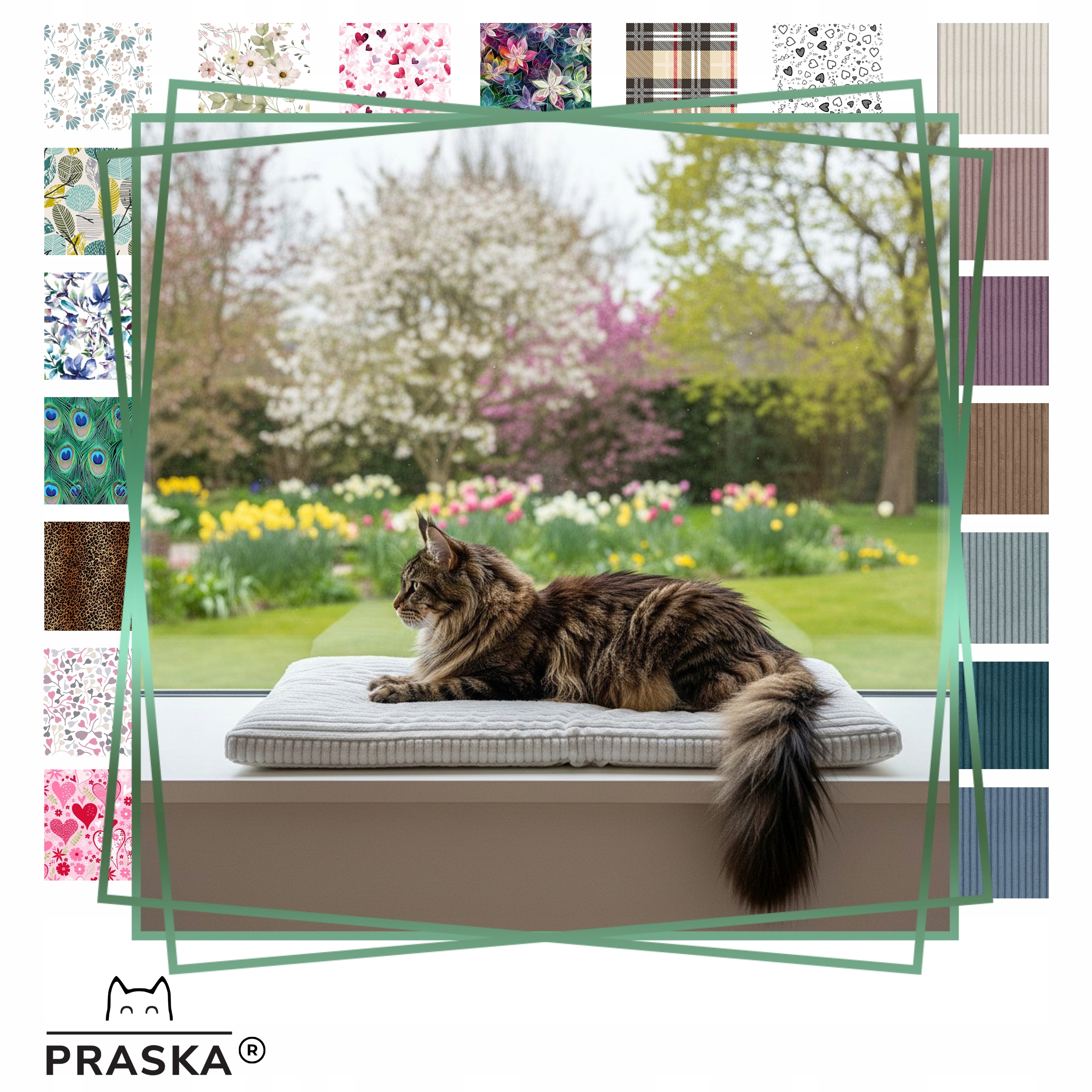 Levně Praska Pelíšek podložka na parapet pro kočky 100x28cm Výběr Barev Premium