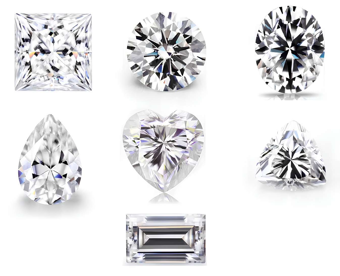 Belgický syntetický diamant sada 7 ks různého tvaru ozdobné kameny