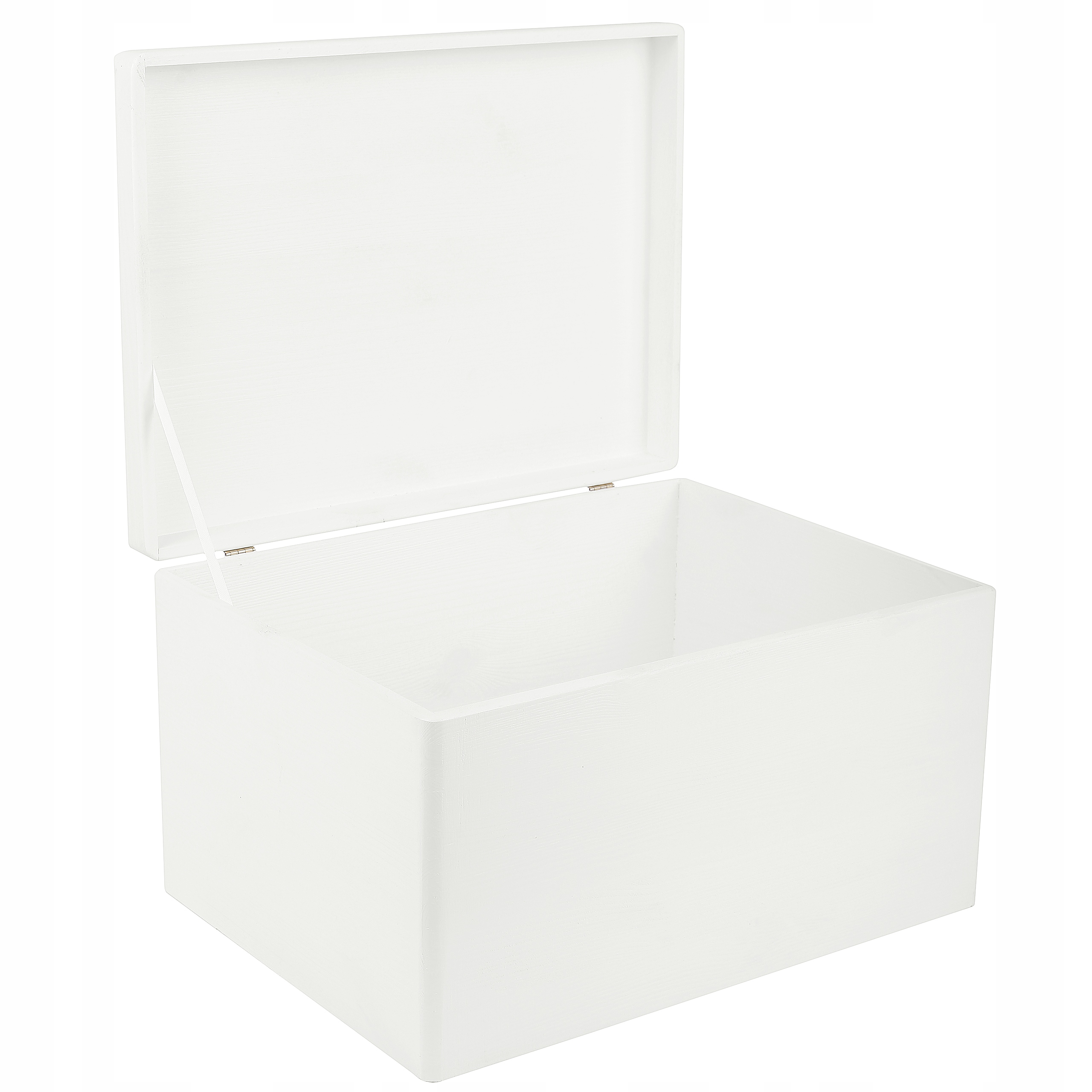 Krabička dřevěná bílá s víkem, velká, na hračky, suvenýry, 40x30x24 cm