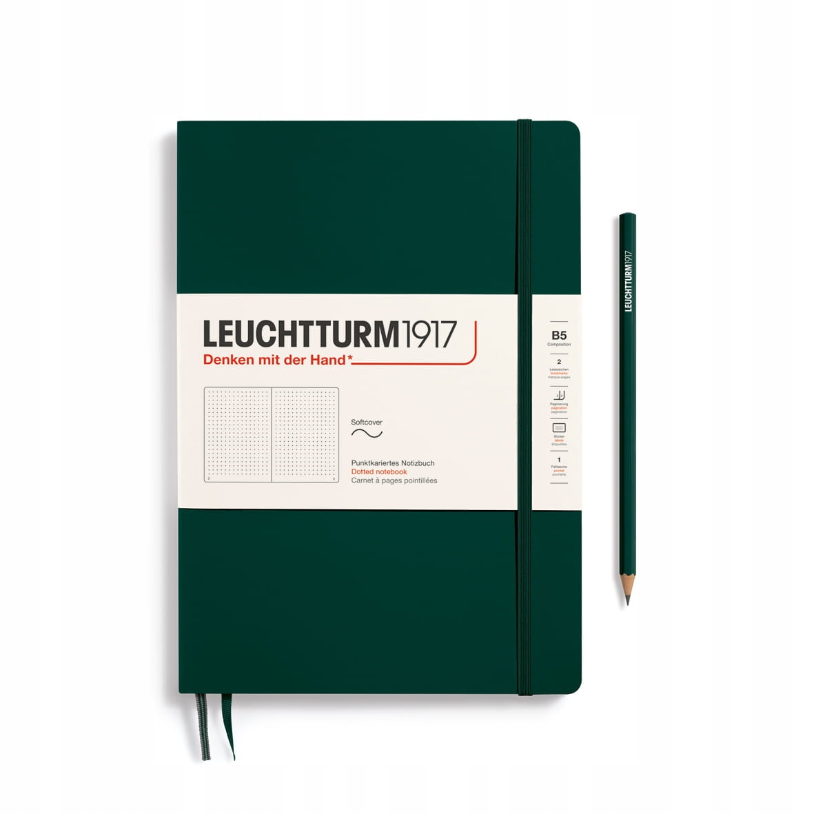 Notatnik Leuchtturm1917 Composition B5, Kropki, Forest Green