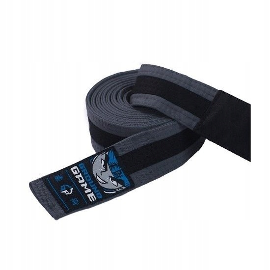 Ground Game Pas do Bjj dla dzieci Szary z czarną belką Gray-Black K3