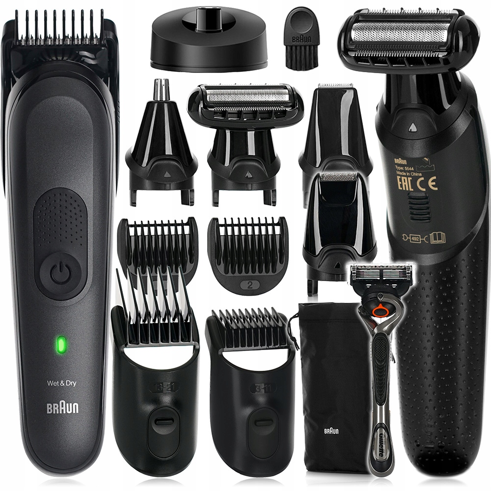 Maszynka Do Włosów Trymer Braun MGK7WCA Golarka Nasadki ExtremePack