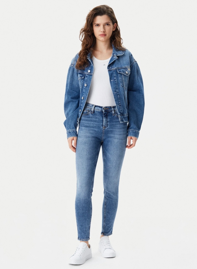 Tommy Jeans Džíny Úzké Nohavice Oděrky Modré Bavlněné 27/32 6EA