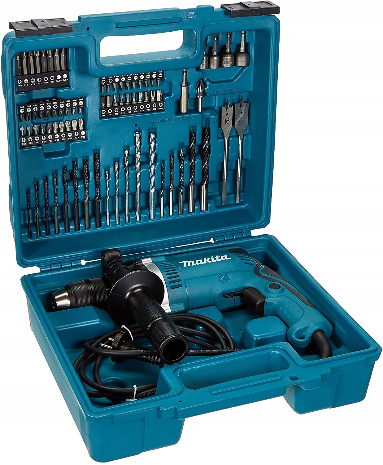 WIERTARKA UDAROWA MAKITA HP1631KX3 2w1 zestaw 74el Power 710 W