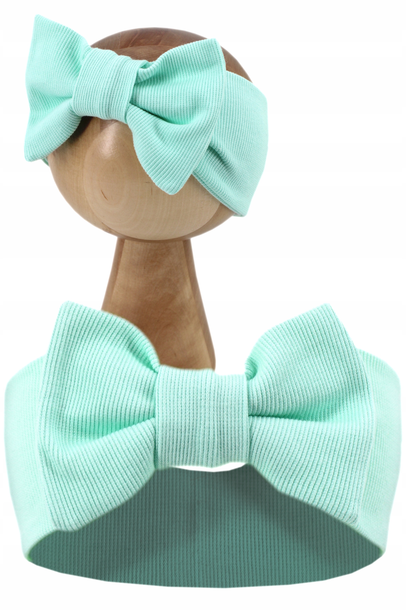 OPASKA DZIECIĘCA NA GŁOWĘ Z KOKARDĄ DLA DZIEWCZYNKI PRĄŻEK WIOSNA / JESIEŃ