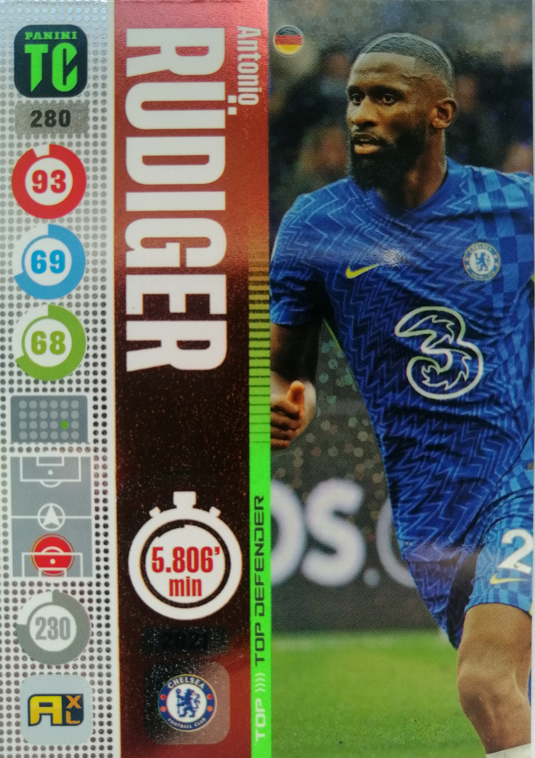 Panini Top Class Top Defender 280 Antonio Rudiger
