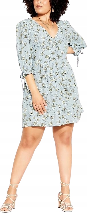 CCX By City Chic Šaty S 3/4 Rukávem S Květinami XL Jqb