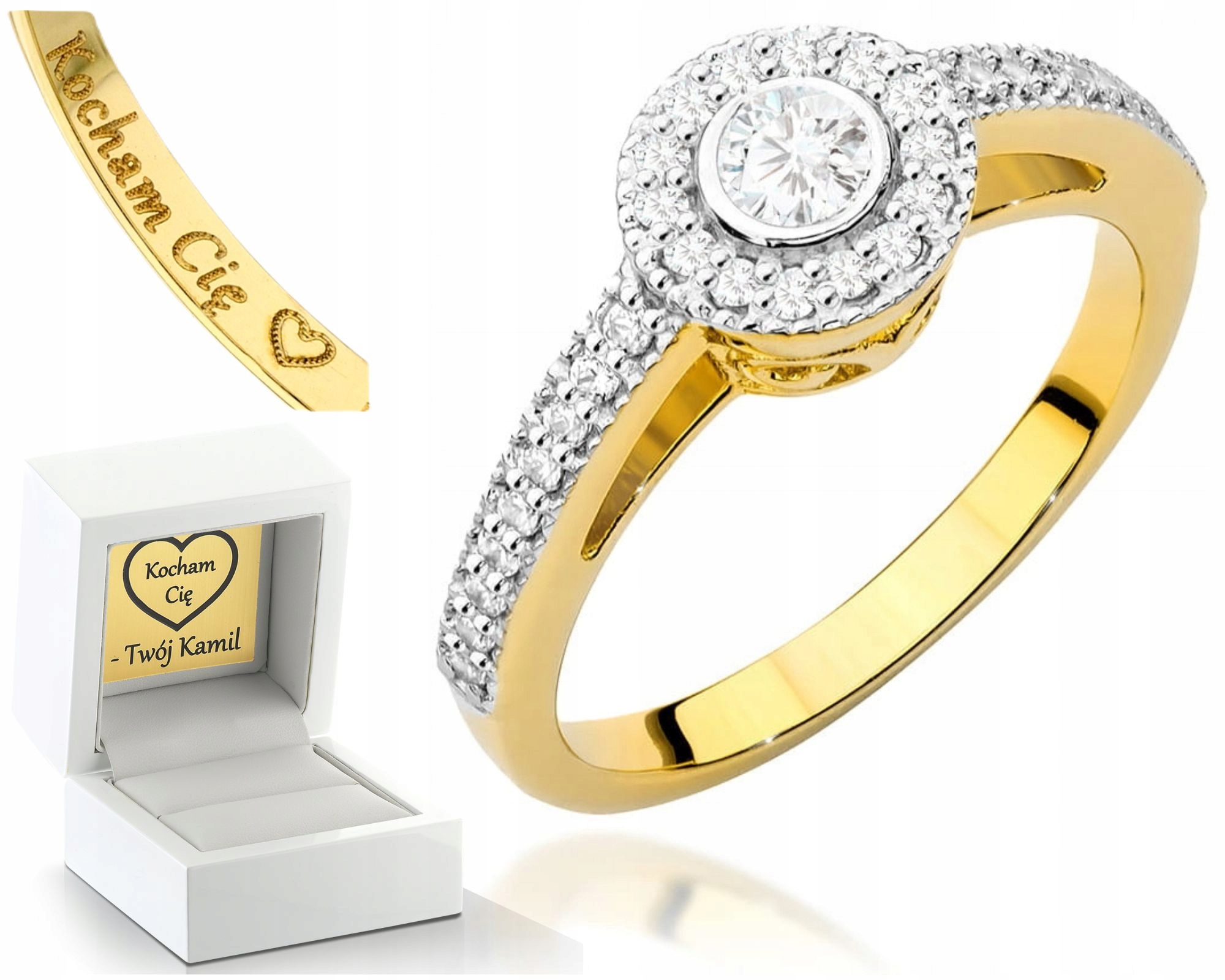 Prstýnek Brilianty 0,37 Ct 585 Gravírování Bonus