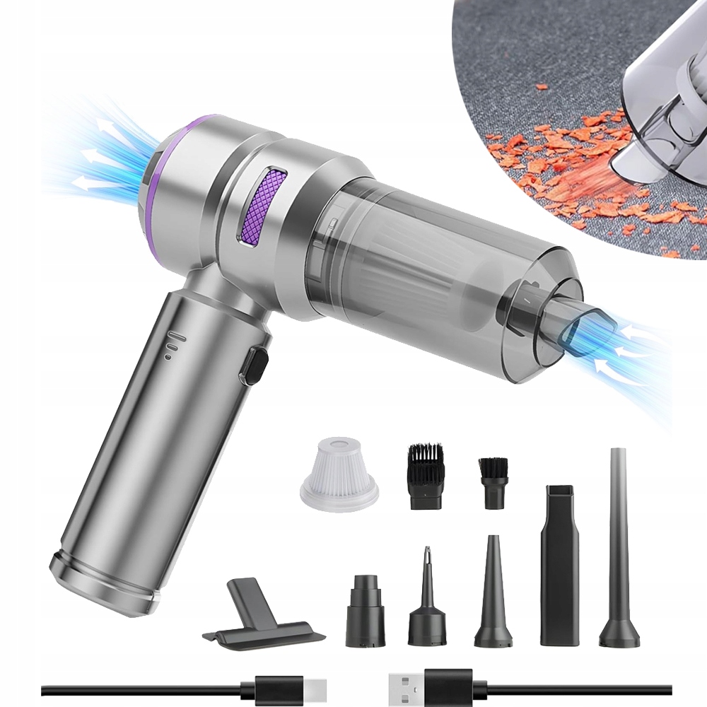 Vysavač do auta, mini Vysavač s vysokým výkonem 22000 Pa, akumulátorový