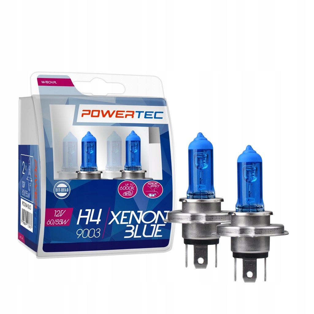 

2x Żarówki H4 Xenon Blue 12V 60/55W 6000K Powertec