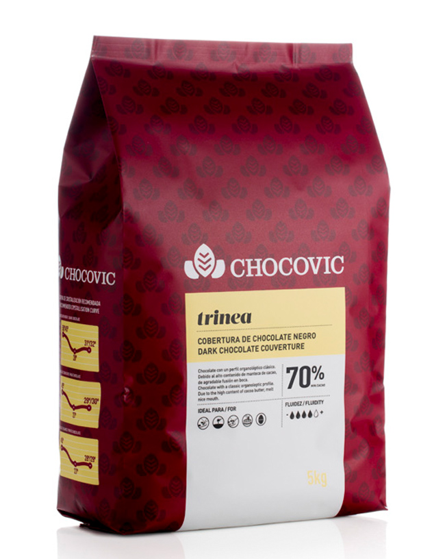 Ciemna czekolada deserowa gorzka Chocovic Trinea kuwertura 70% kakao 5 kg