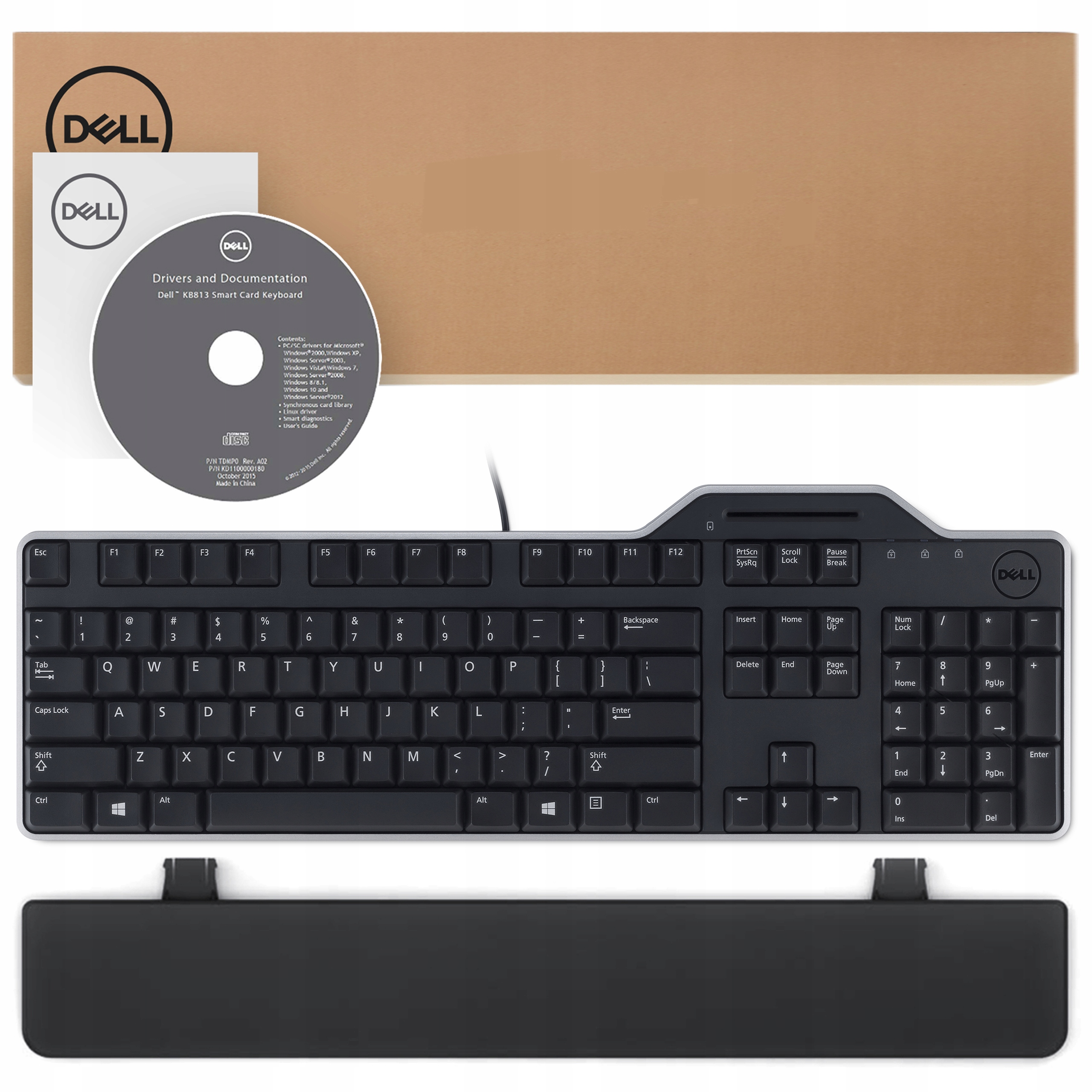 Klawiatura Biznesowa Dell KB813 Czarna Usb Średni Skok Czytnik Smart Card