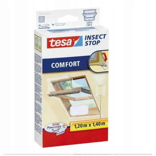Síť proti hmyzu do střešních oken, 1,2 x 1,4 m, bílá, Comfort, Tesa