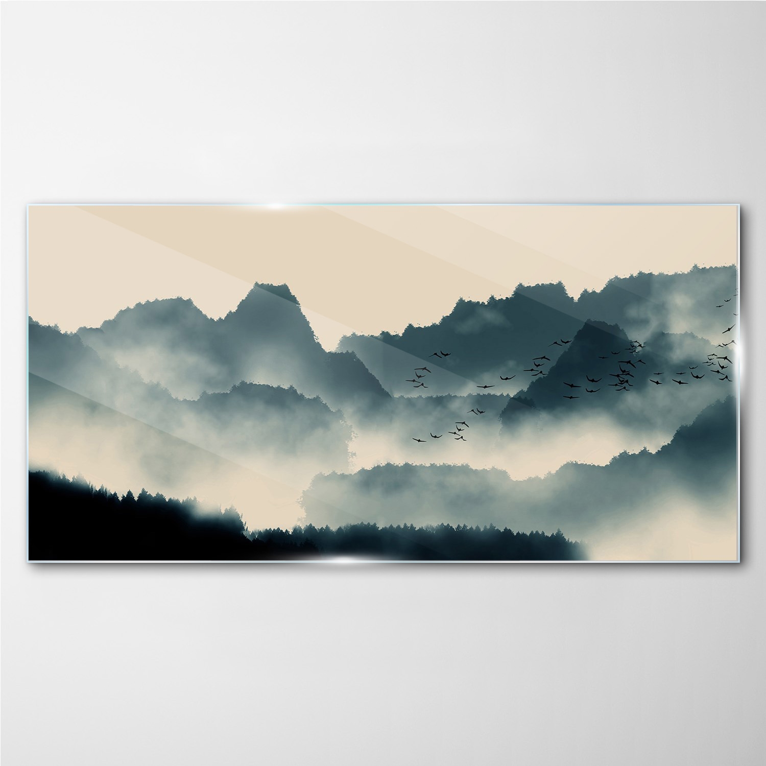 

Nowoczesny obraz szklany na ścianę Góry 100x50 cm