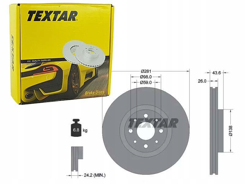 

Textar Tarcze Hamulcowe Przód 92107703
