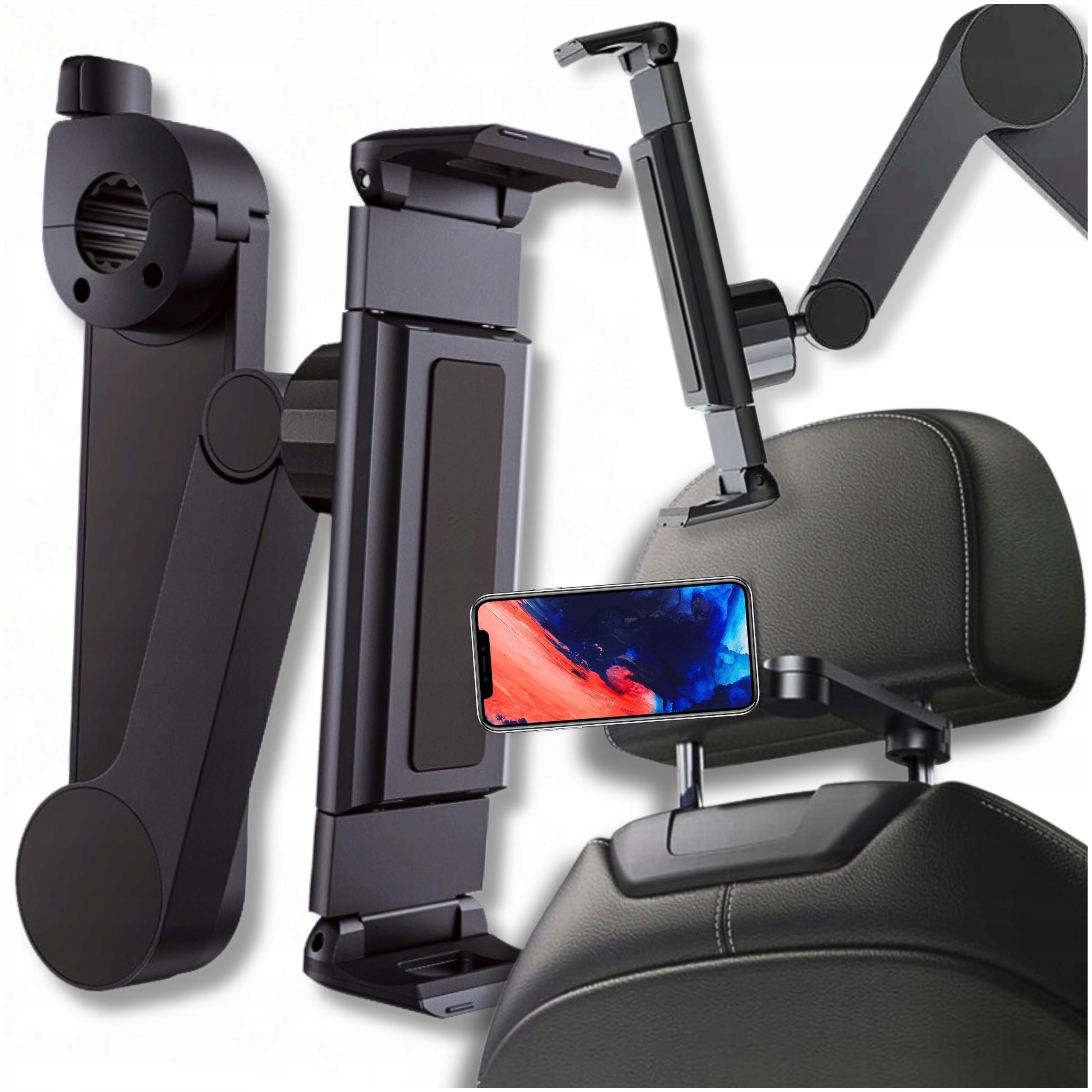 UCHWYT NA TABLET DO SAMOCHODU WIESZAK SAMOCHODOWY NA ZAGŁÓWEK TELEFON GPS