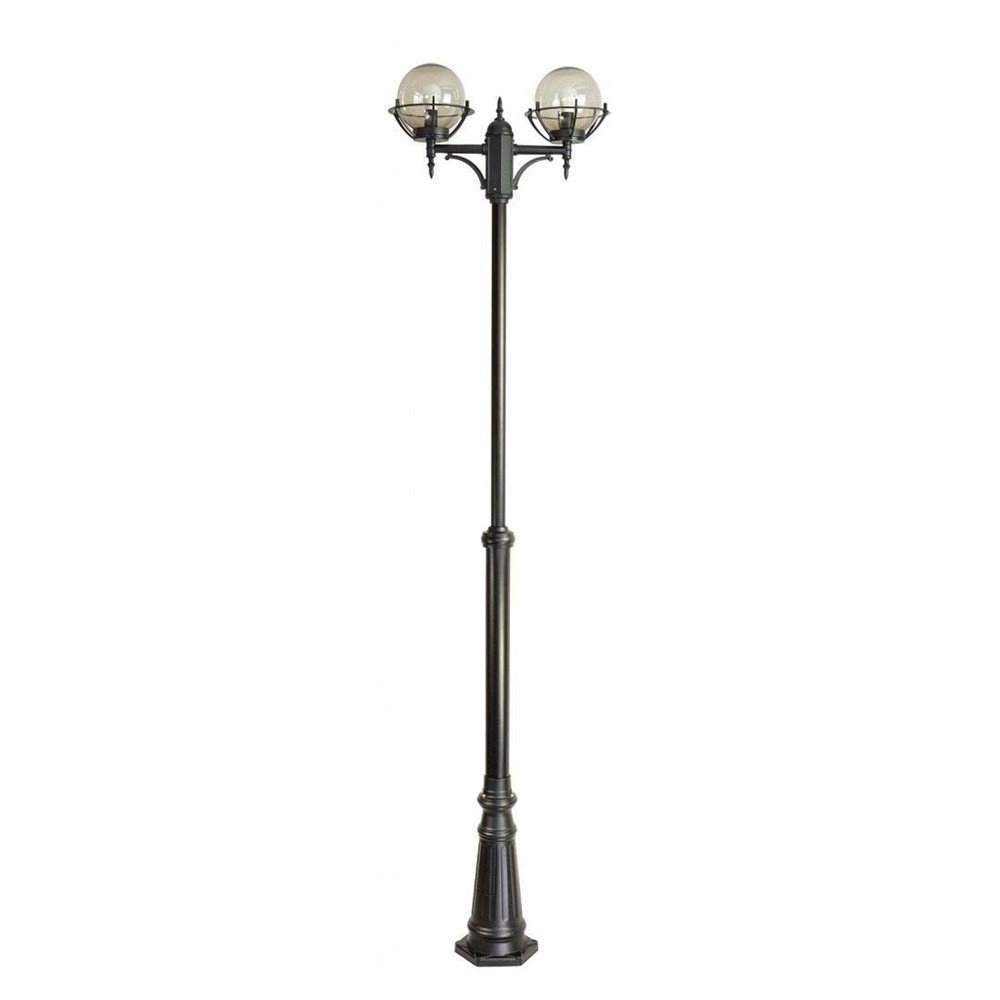 Lampa masztowa czarna Kule z koszykiem do oświetlenia parkowego Suma