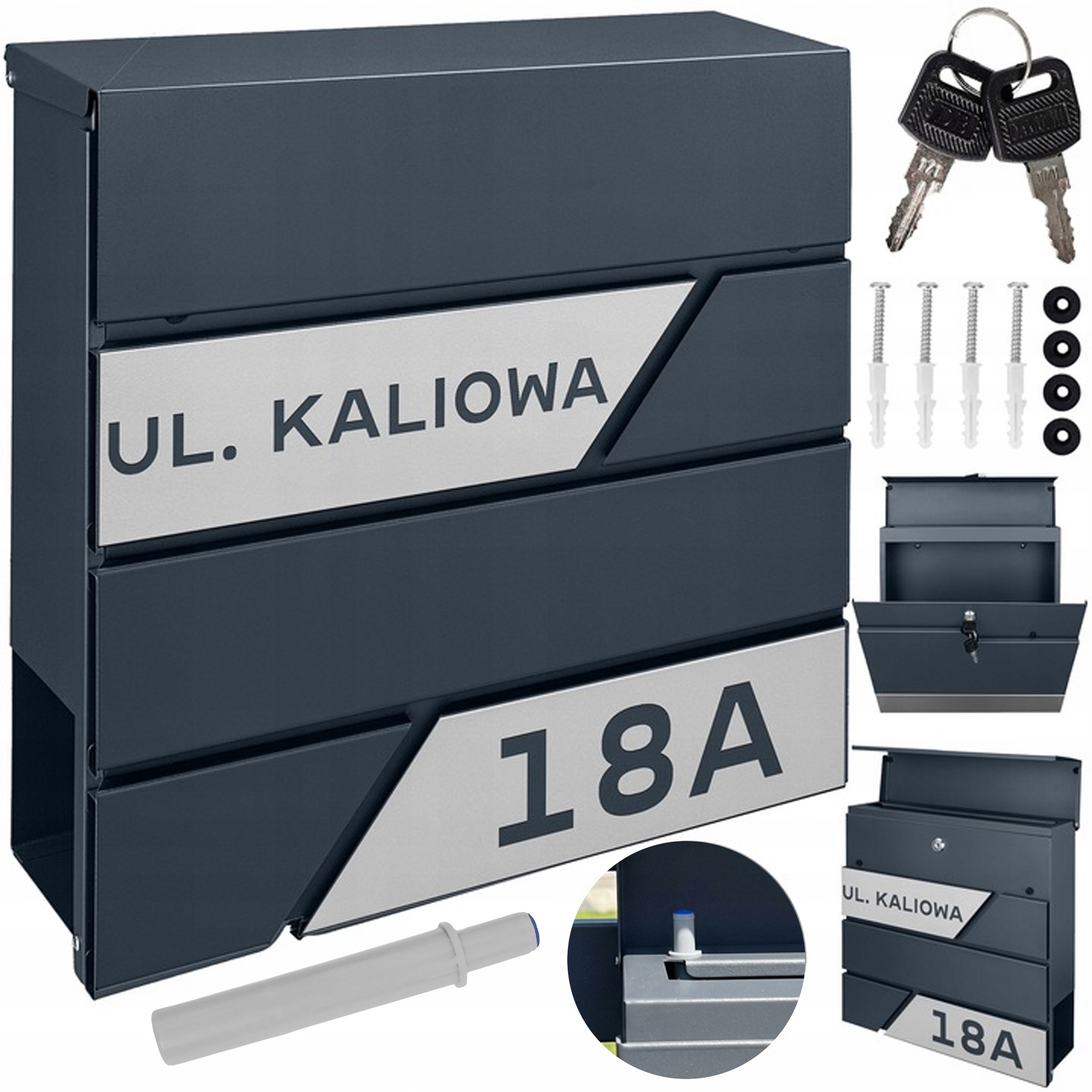 Antracitová Krabička Na Poštu A Noviny Vzor