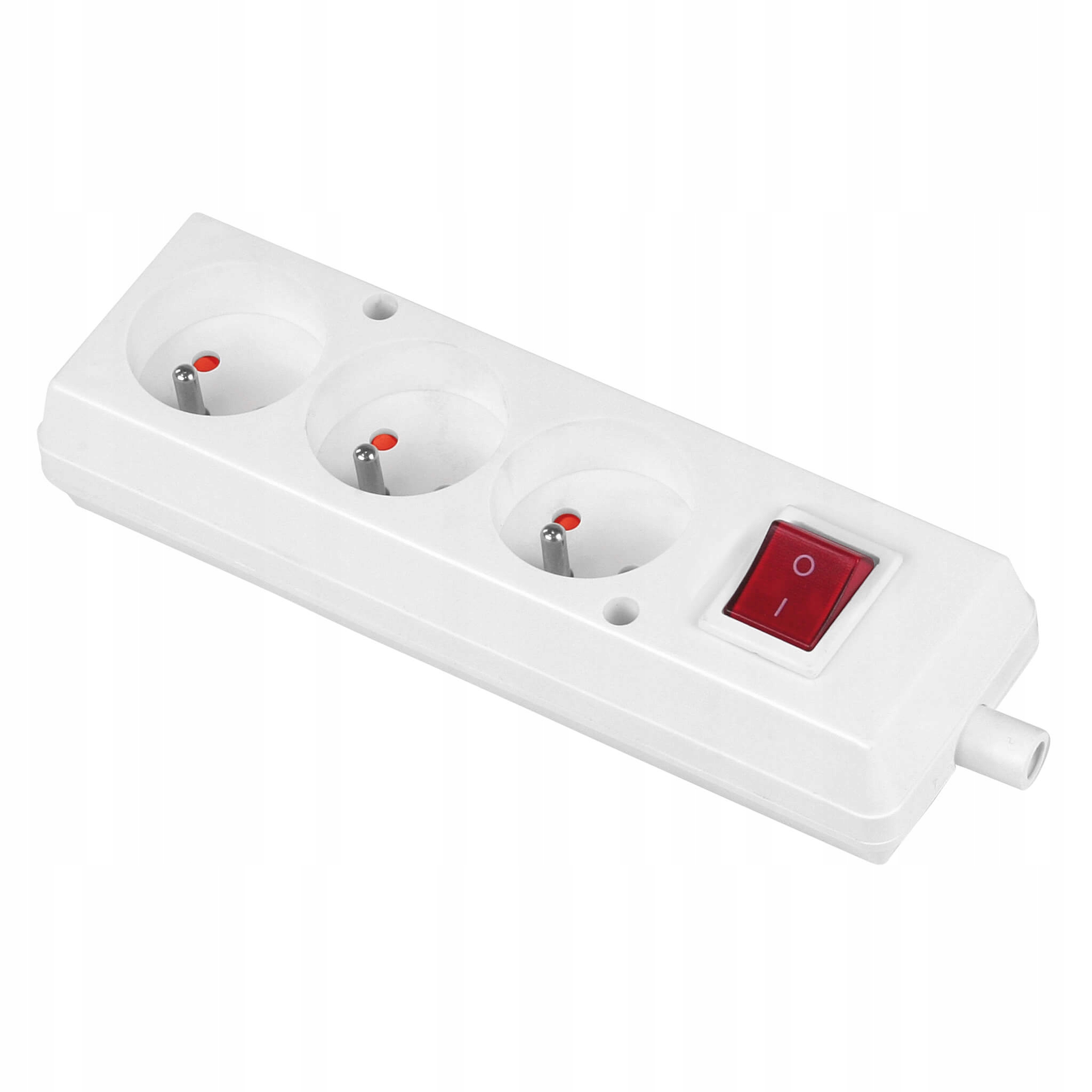 Gniazdo wtyczkowe z wyłącznikiem potrójne białe