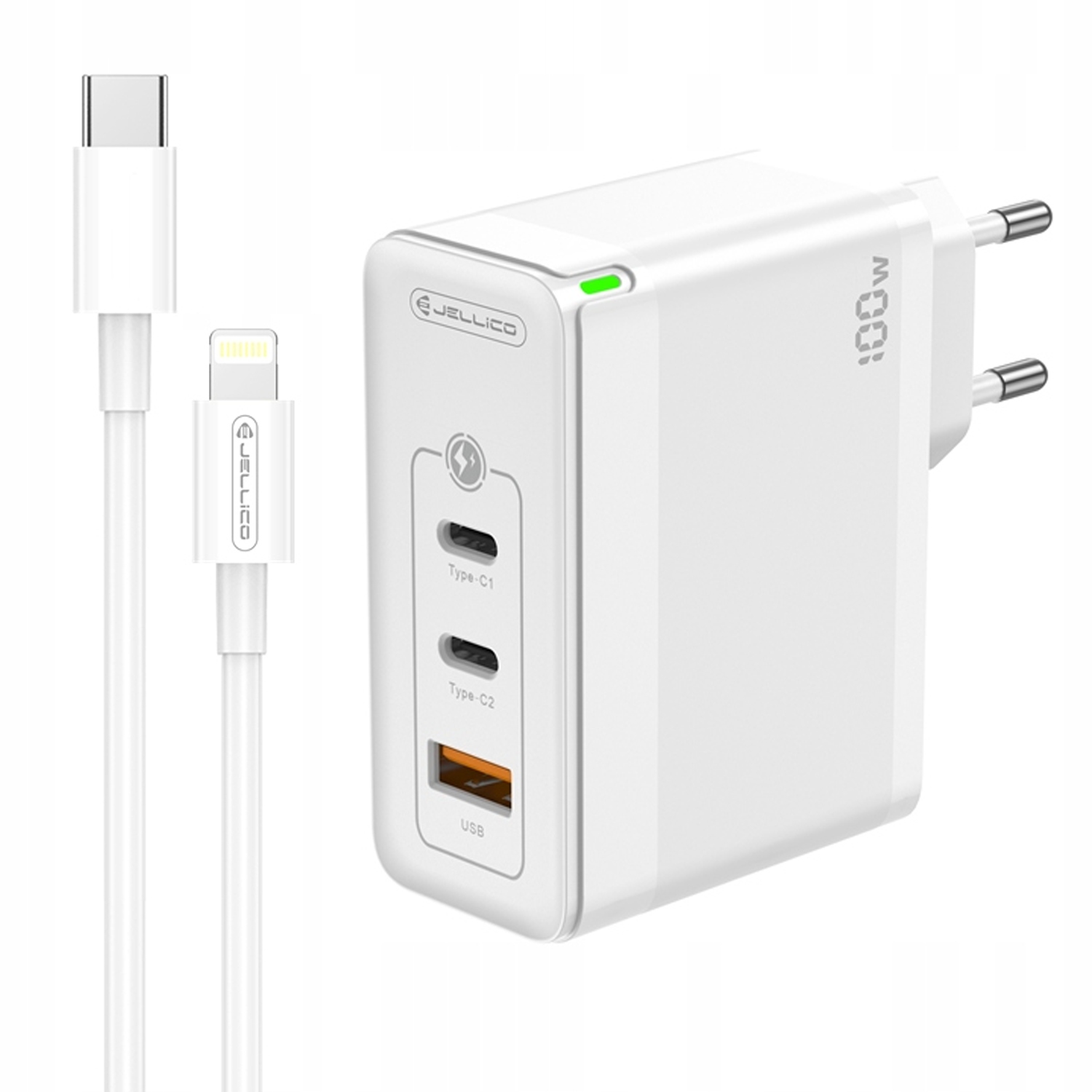 Rychlá Síťová Nabíječka 100W 2XUSB-C 1XUSB QC3.0 Usb-c pro iPhone