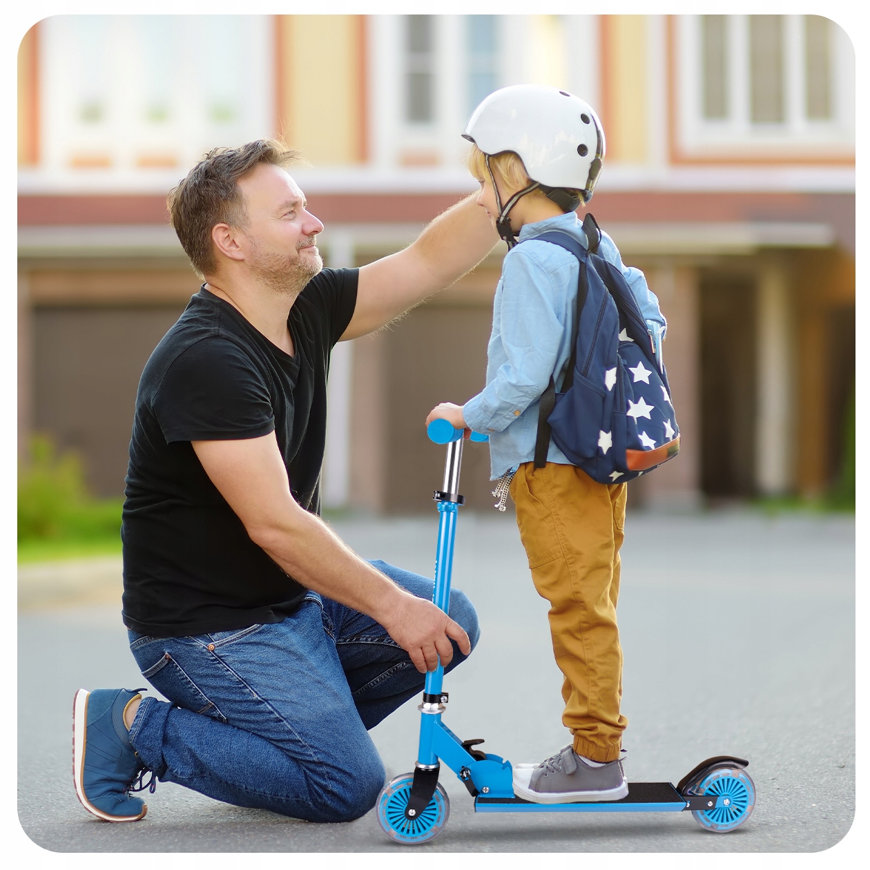 HULAJNOGA DLA DZIECI ŚWIECĄCA LED KOŁA REGULACJA WYSOKOŚCI HAMULEC SKŁADANA Długość podestu 34.5 cm