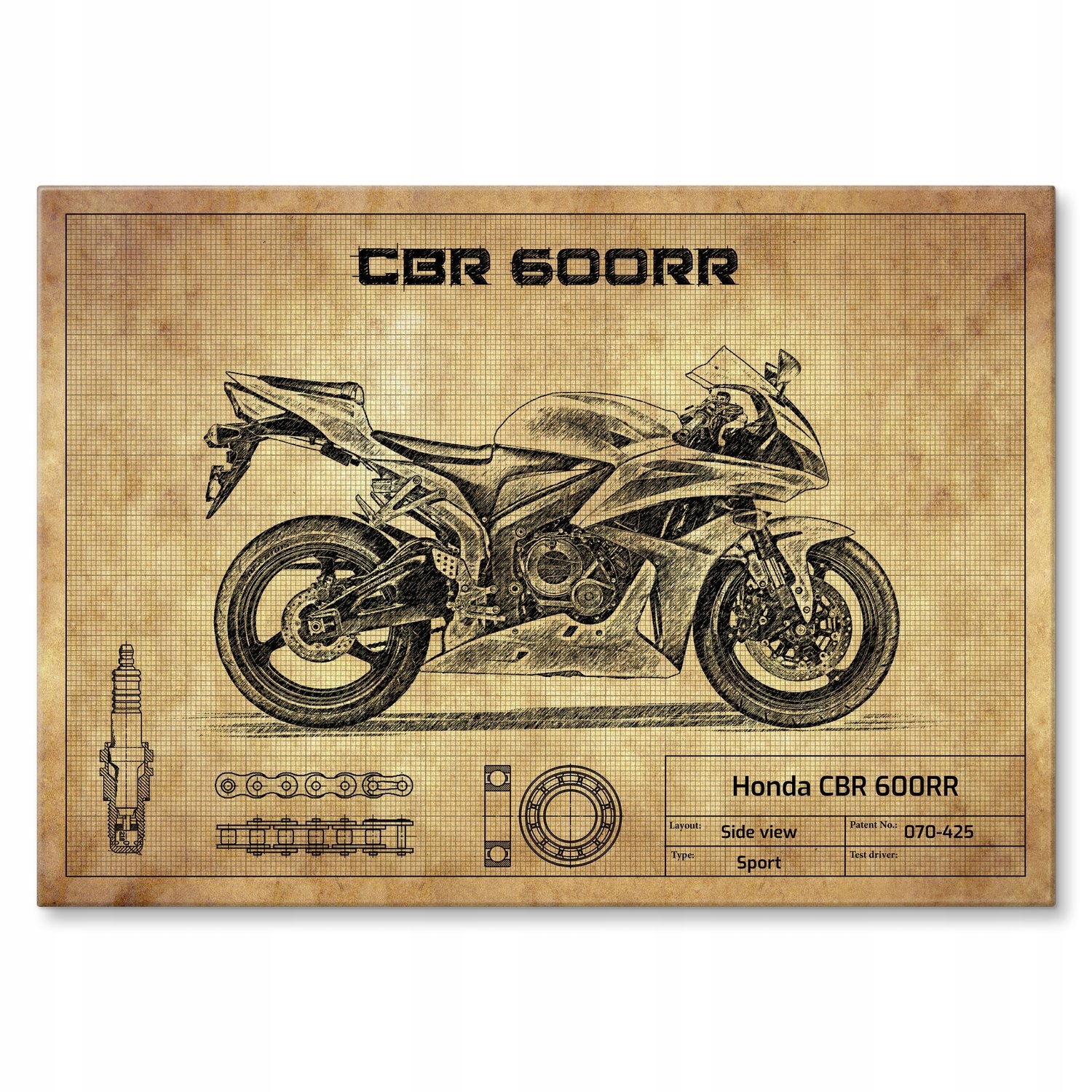 Kovový plakát Honda Cbr 600RR PC40 Šidítko Plech 42 x 59,4 cm Dárek