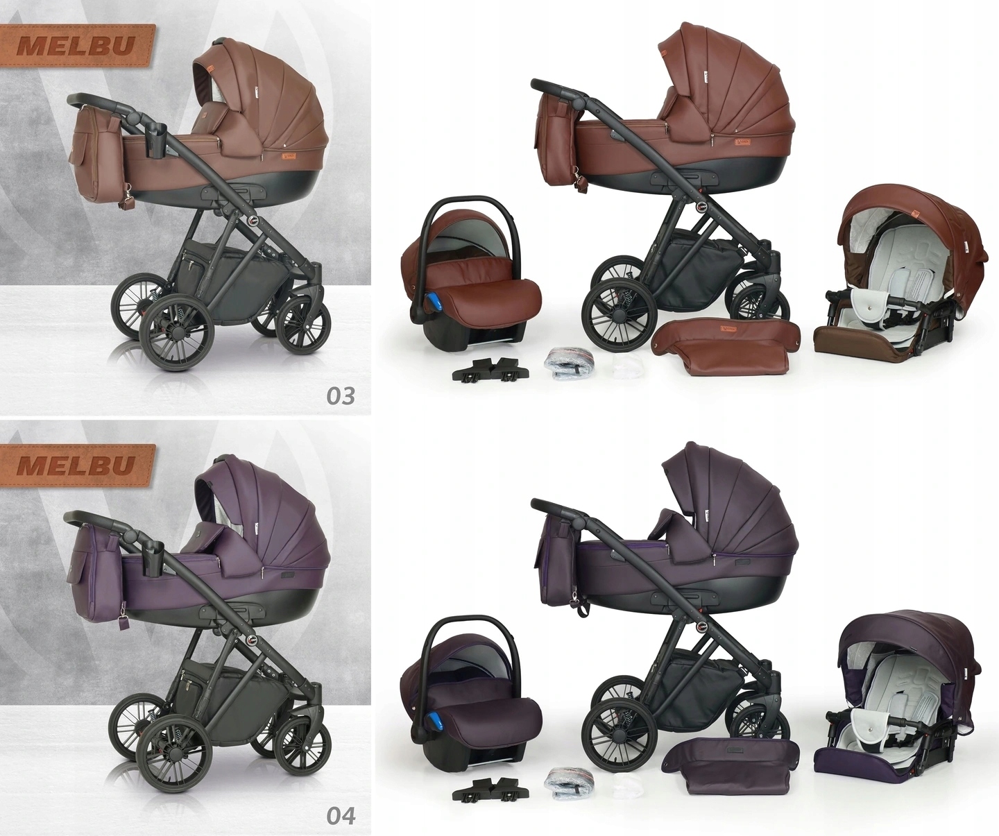 WÓZEK DZIECIĘCY VERDI MELBU 3W1+TORBA + AKCESORIA Kod producenta Verdi