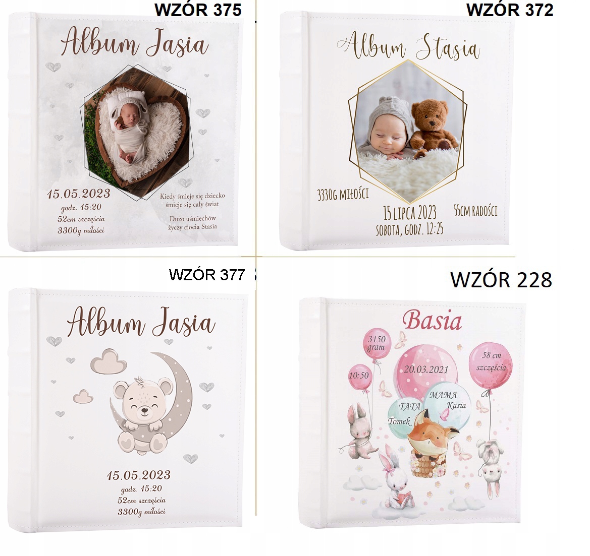 ALBUM NA ZDJĘCIA DZIECIĘCY DZIECKO NADRUK PERSONALIZOWANY Kolor biały