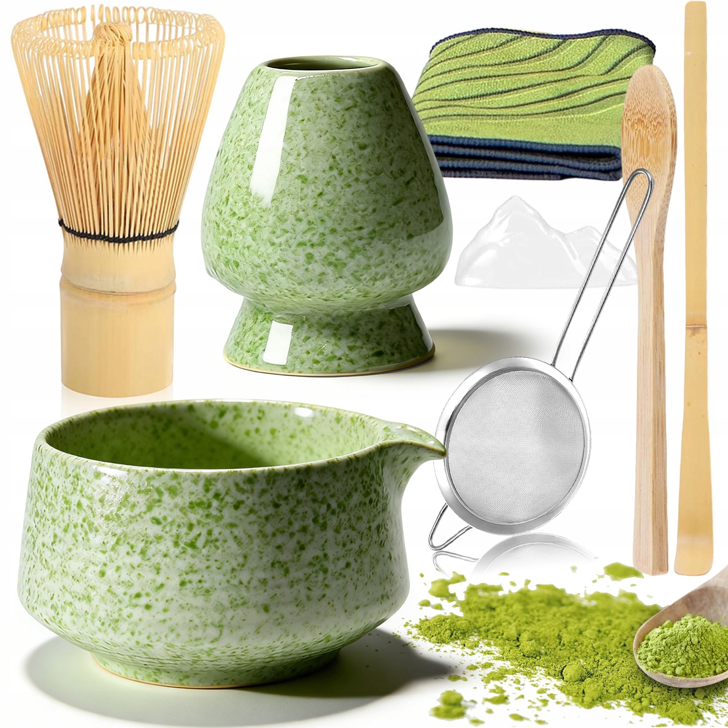 8SZT Zestaw Prezentowy Do Herbaty Matcha Zestaw Mioteł Matcha Z Trzepaczką