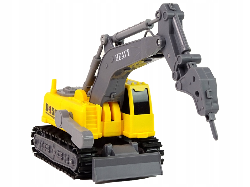 Koparka Gąsiennicowa Wiertnica Żółta 1:16 Materiał guma plastik