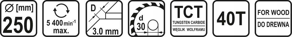 TARCZA WIDIOWA DO CIĘCIA DREWNA 250x30x40T STHOR Marka Sthor