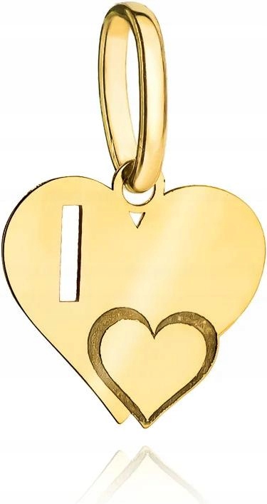 Zlatý přívěsek 585 dámské písmenko I se srdíčkem přívěsek jako dárek 14k