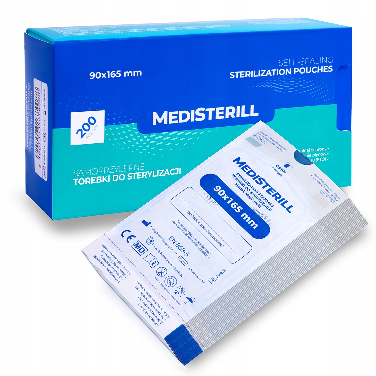 Medisterill Torebki Do Sterylizacji Narzędzi Autoklaw 90 x 165 mm 200 szt.