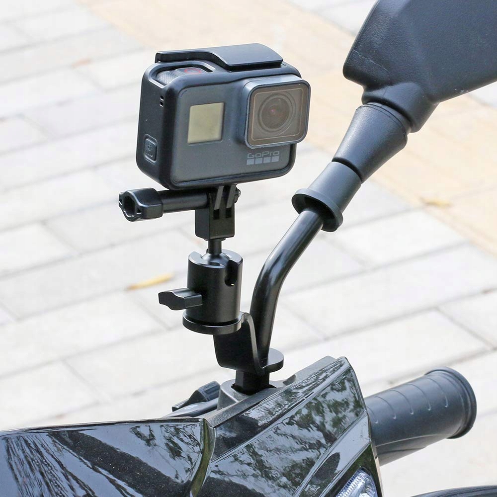 Aluminiowy Uchwyt Lusterka Do GoPro Hero 13 DJI Osmo Action Czarny SUREWO — miniatura 5