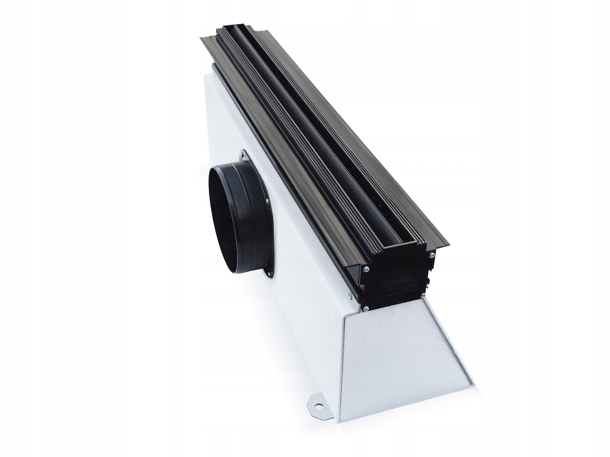 Regulovateľný lineárny ventilátor na zabudovanie, mriežka, prívodný anemostat 60 cm