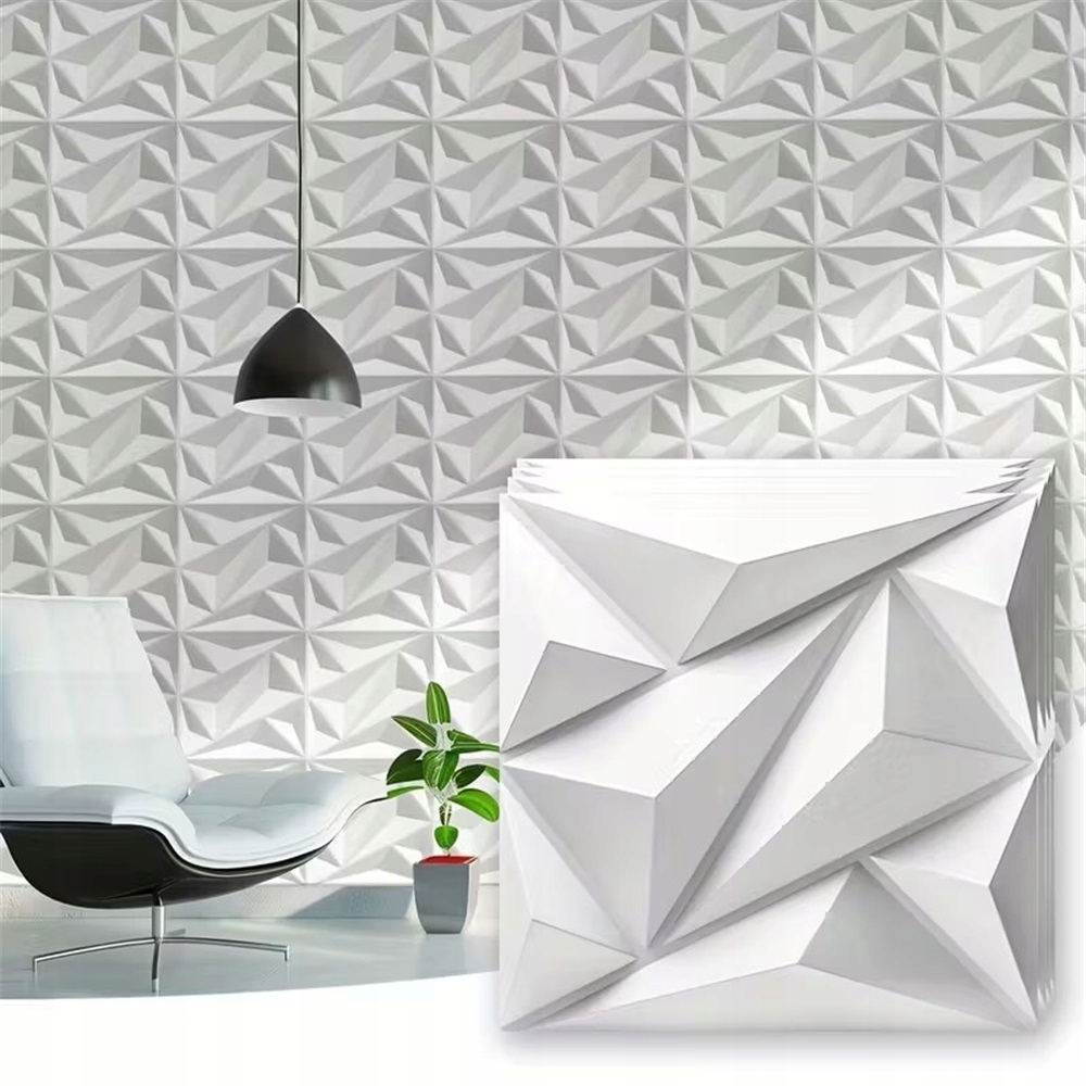 20 x Nástěnné Panely Bílé Stropní Kazety 3D Diamant Bílá 30x30 cm